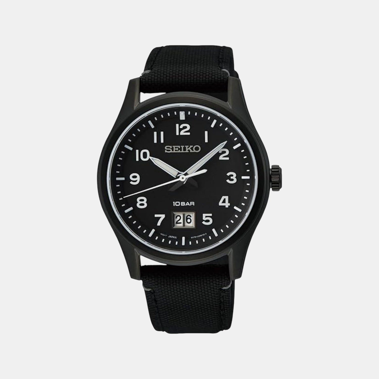 Dress Men Quartz Black Dial Analog Nylon Watch SUR571P1
