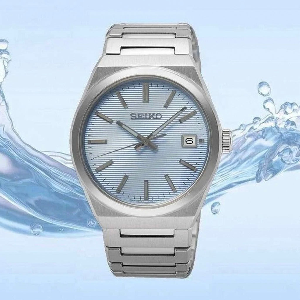 Dress Men Quartz Blue Dial Analog Stainless Steel Watch SUR599P1
