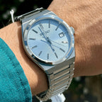 Dress Men Quartz Blue Dial Analog Stainless Steel Watch SUR599P1