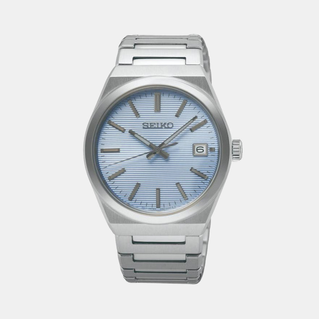 Dress Men Quartz Light Blue Dial Analog Stainless Steel Watch SUR599P1