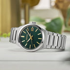 Classic Men Quartz Green Dial Analog Stainless Steel Watch SUR601P1