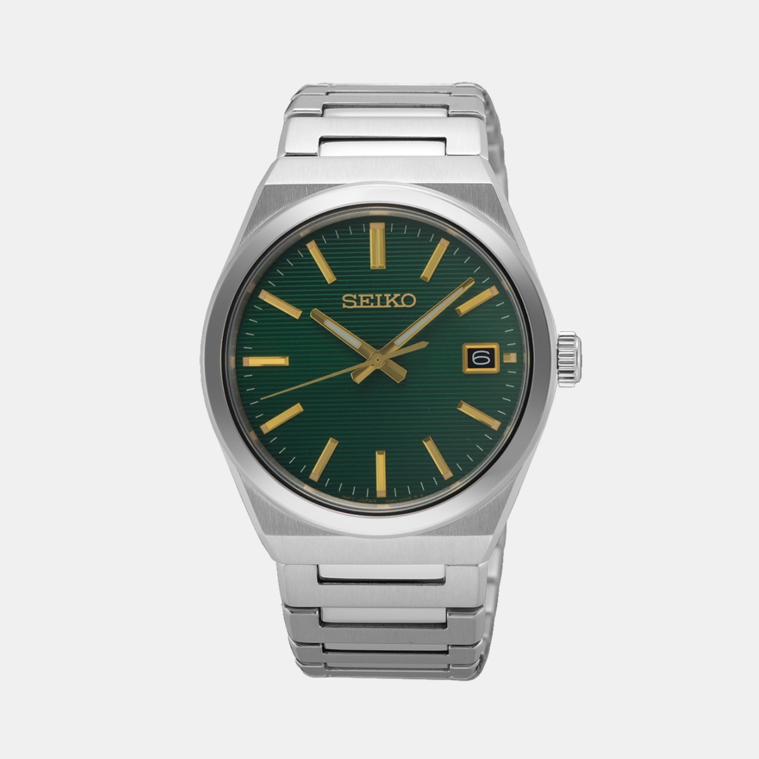 Classic Men Quartz Green Dial Analog Stainless Steel Watch SUR601P1
