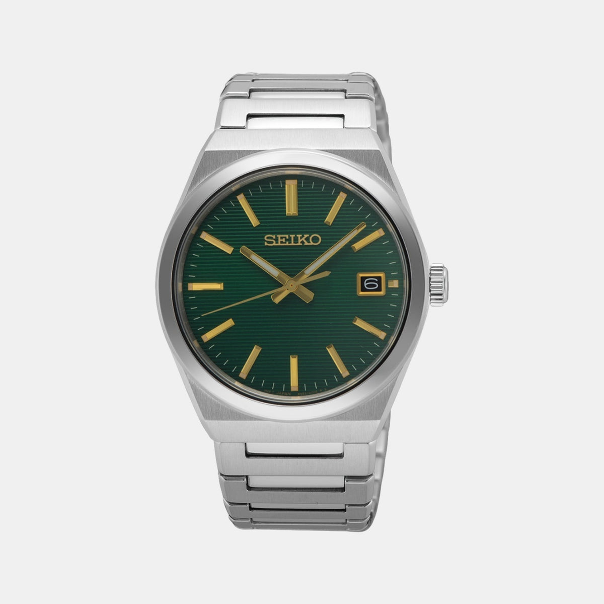 Classic Men Quartz Green Dial Analog Stainless Steel Watch SUR601P1