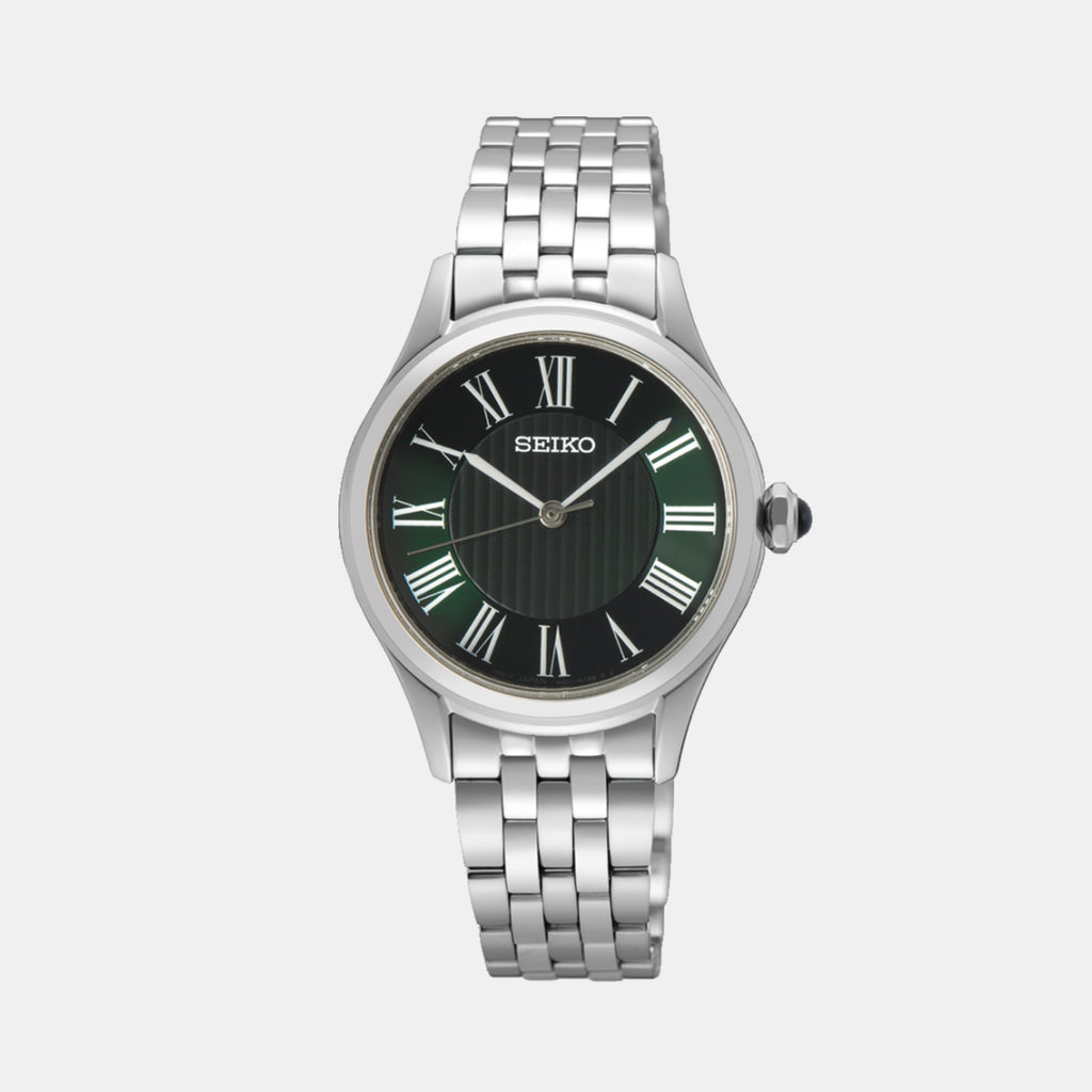 Classic Women Quartz Green Dial Analog Stainless Steel Watch SUR611P1