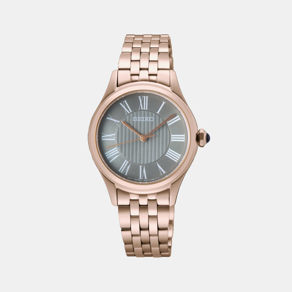 Classic Women Quartz Grey Dial Analog Stainless Steel Watch SUR614P1