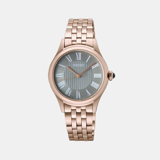 Classic Women Quartz Grey Dial Analog Stainless Steel Watch SUR614P1