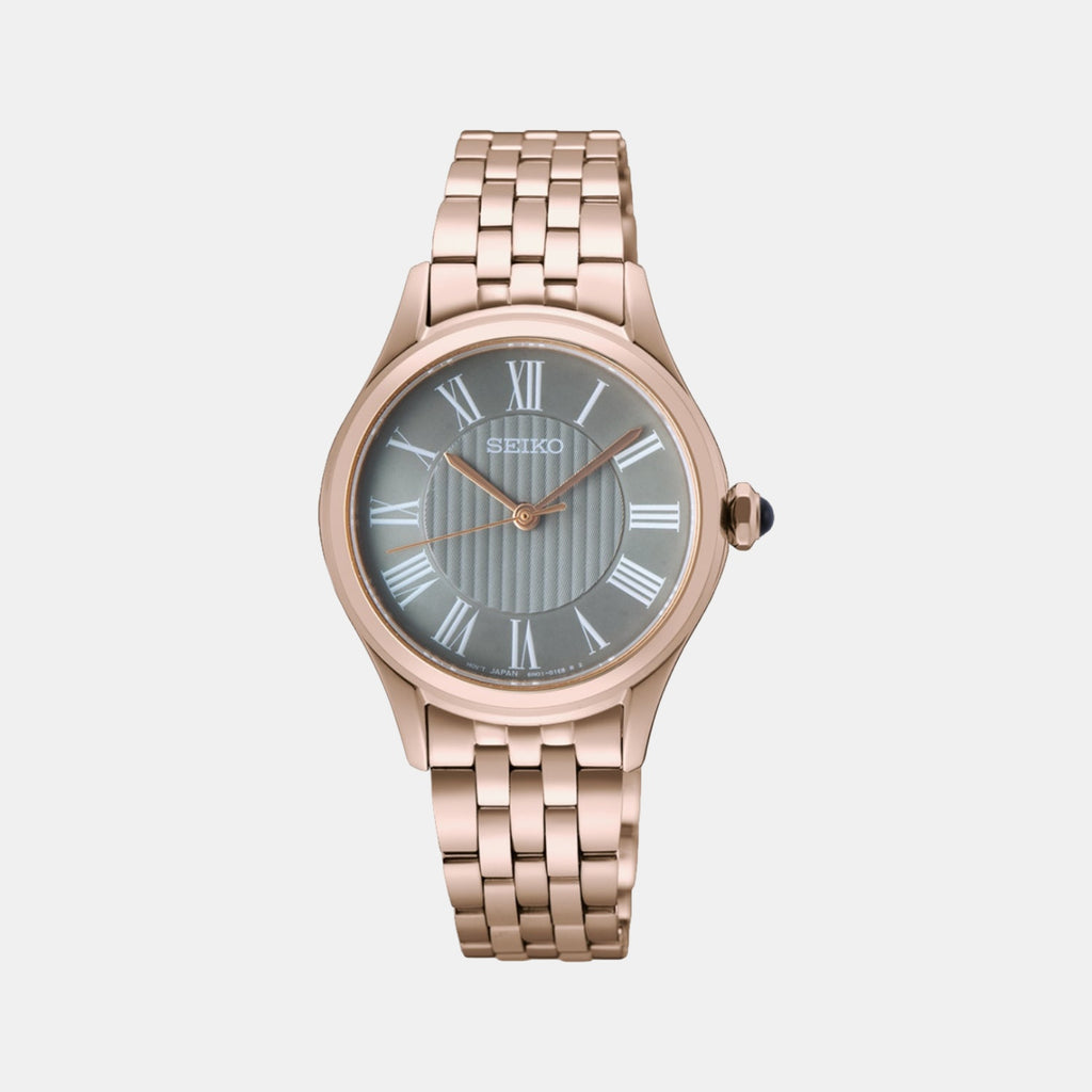 Classic Women Quartz Grey Dial Analog Stainless Steel Watch SUR614P1