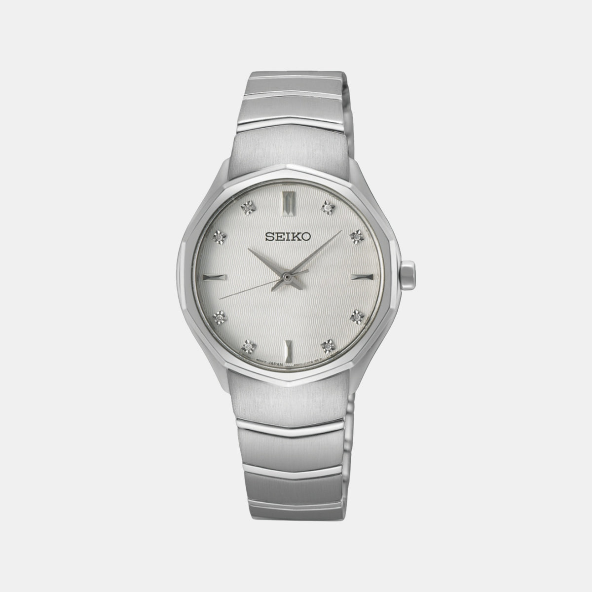 Classic Women Quartz White Dial Analog Stainless Steel Watch SUR615P1