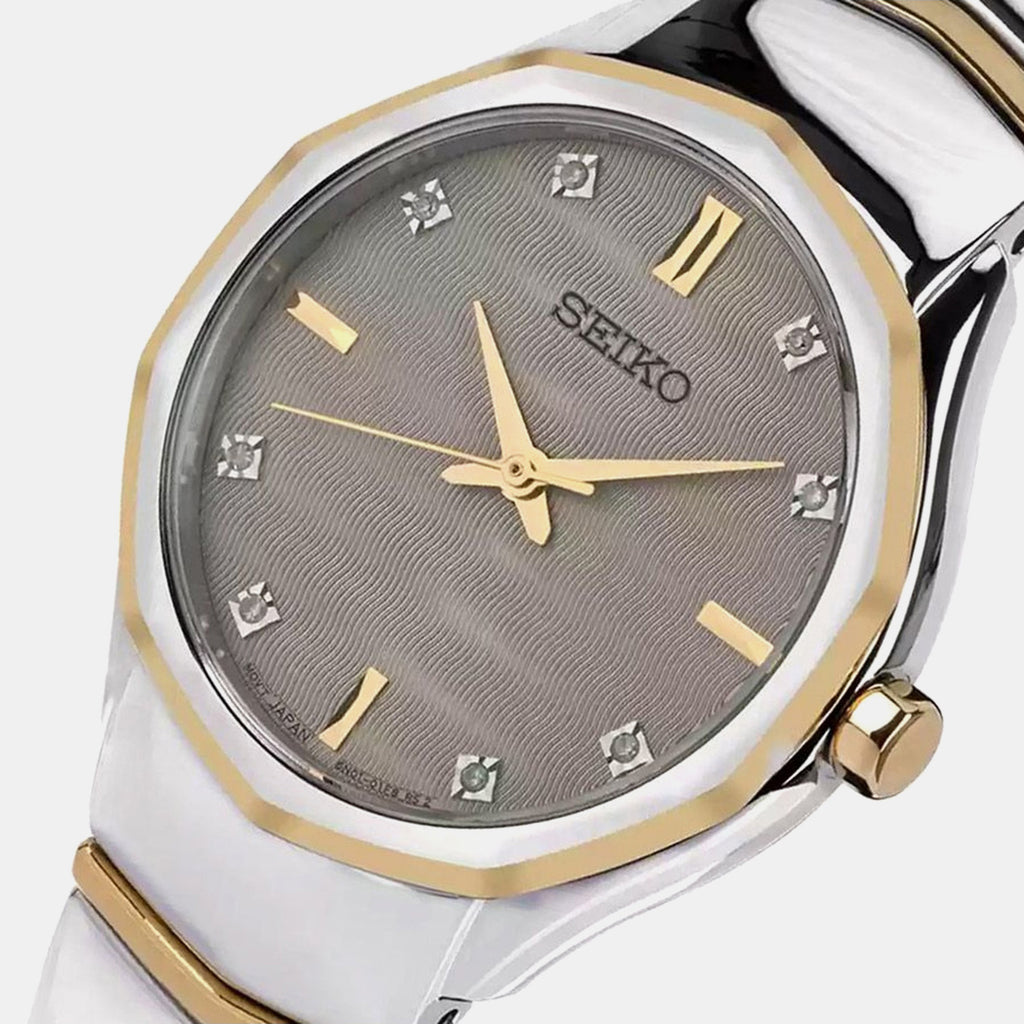 Classic Women Quartz Grey Dial Analog Stainless Steel Watch SUR616P1