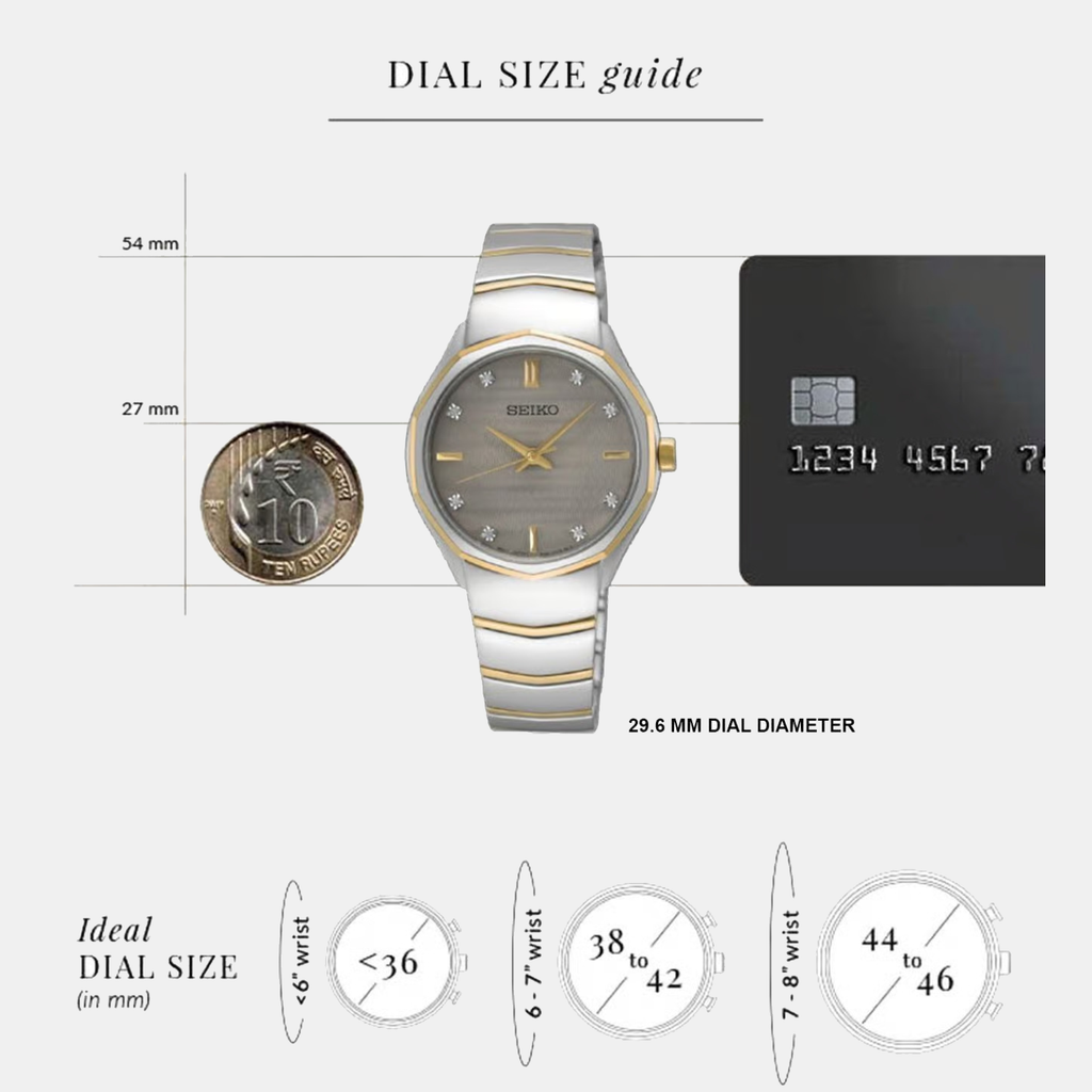 Classic Women Quartz Grey Dial Analog Stainless Steel Watch SUR616P1