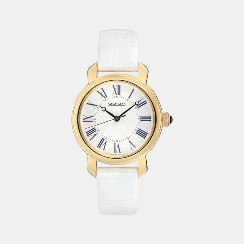 Dress Women Quartz White Dial Analog Leather Watch SUR626P2