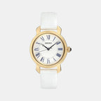 Dress Women Quartz White Dial Analog Leather Watch SUR626P2