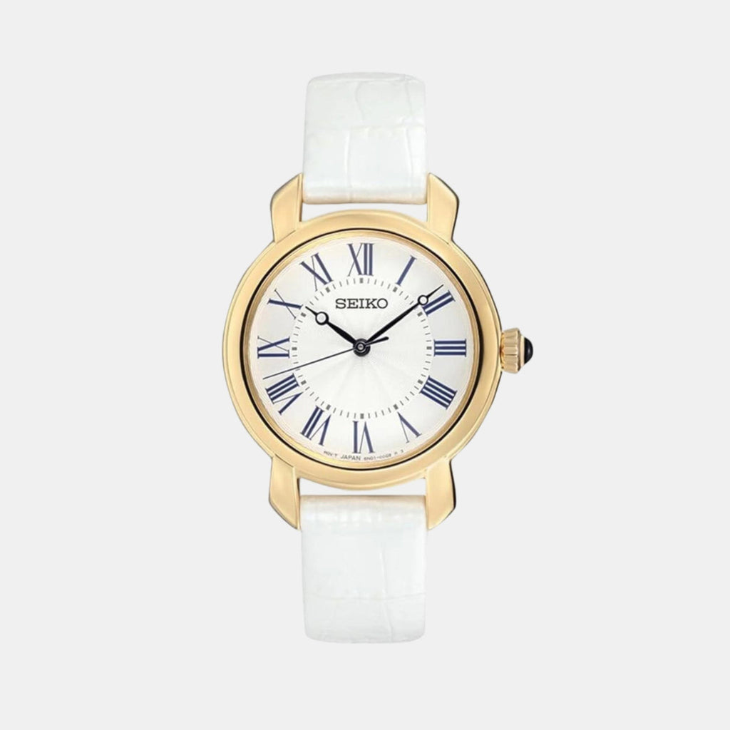 Dress Women Quartz White Dial Analog Leather Watch SUR626P2