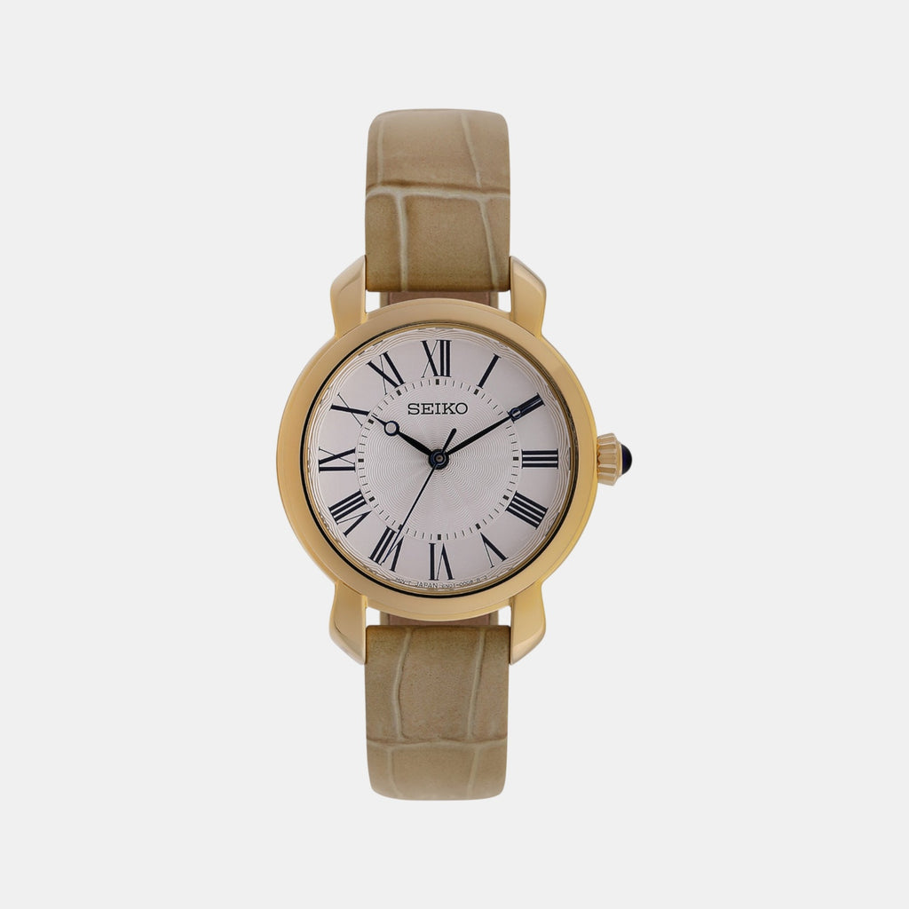 Dress Women Quartz White Dial Analog Leather Watch SUR626P3