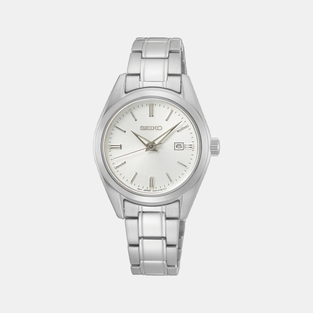 Classic Women Quartz White Dial Analog Stainless Steel Watch SUR633P1