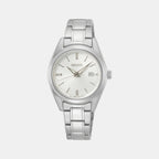 Classic Women Quartz White Dial Analog Stainless Steel Watch SUR633P1