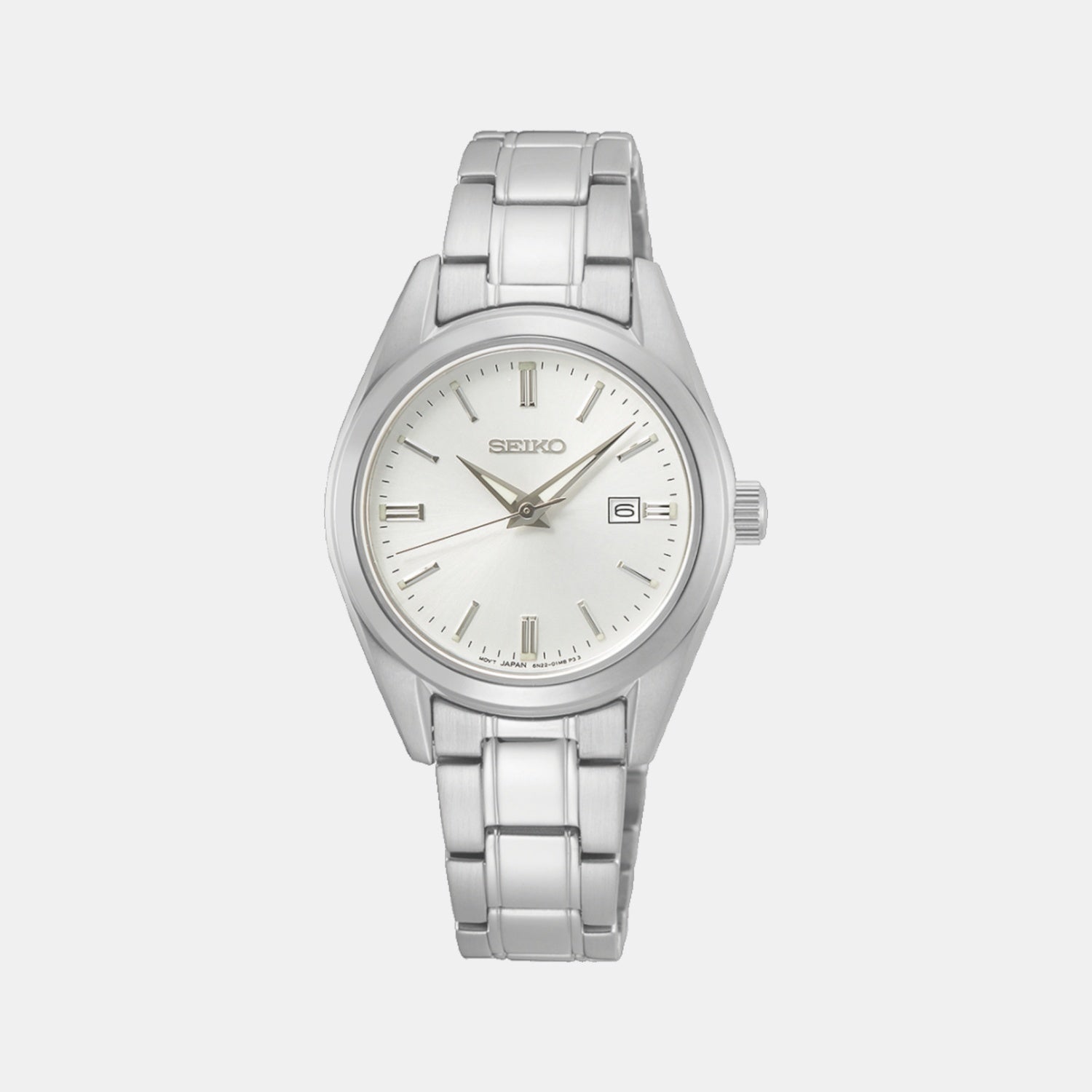 Classic Women Quartz White Dial Analog Stainless Steel Watch SUR633P1