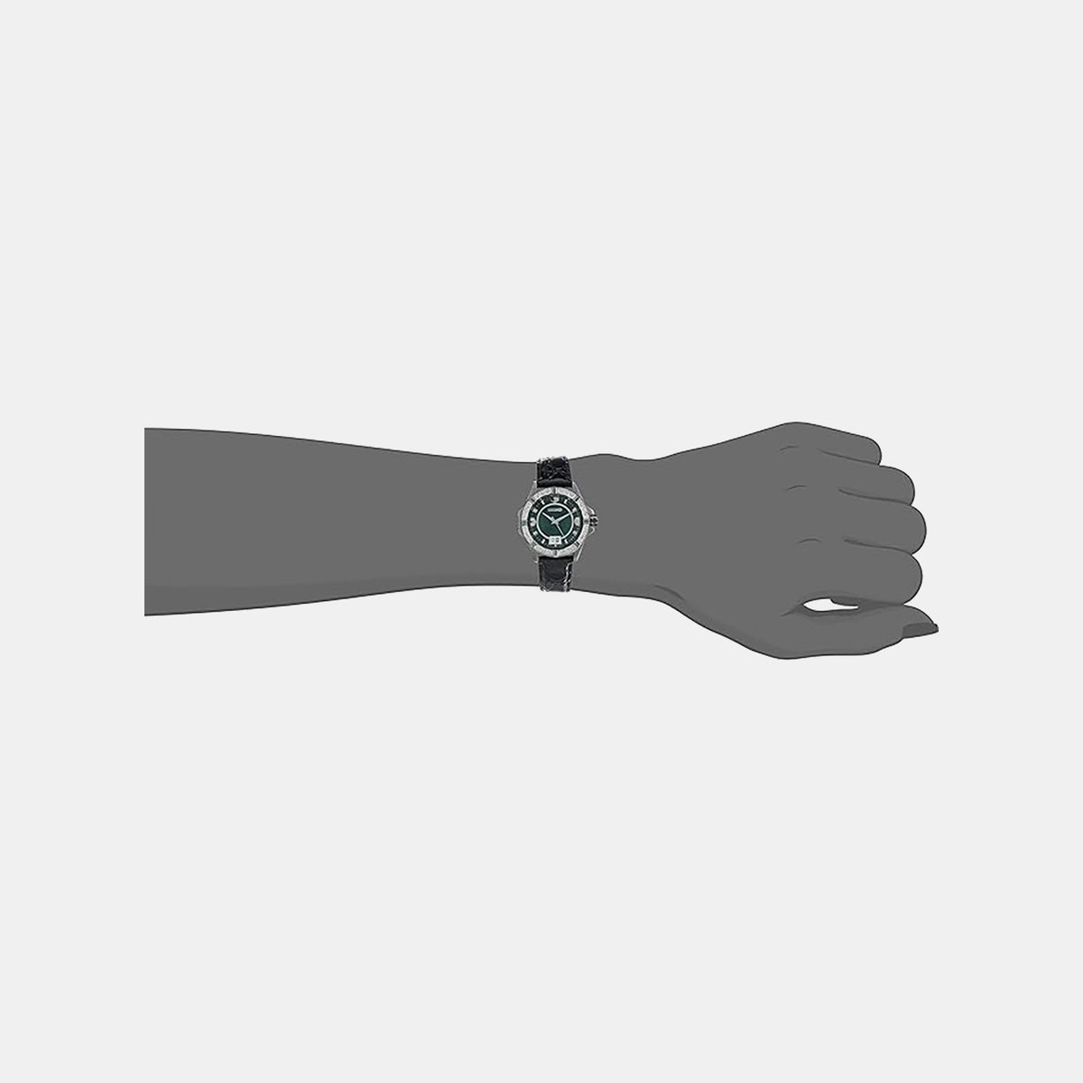 Dress Women Quartz Green Dial Analog Leather Watch SUR805P1
