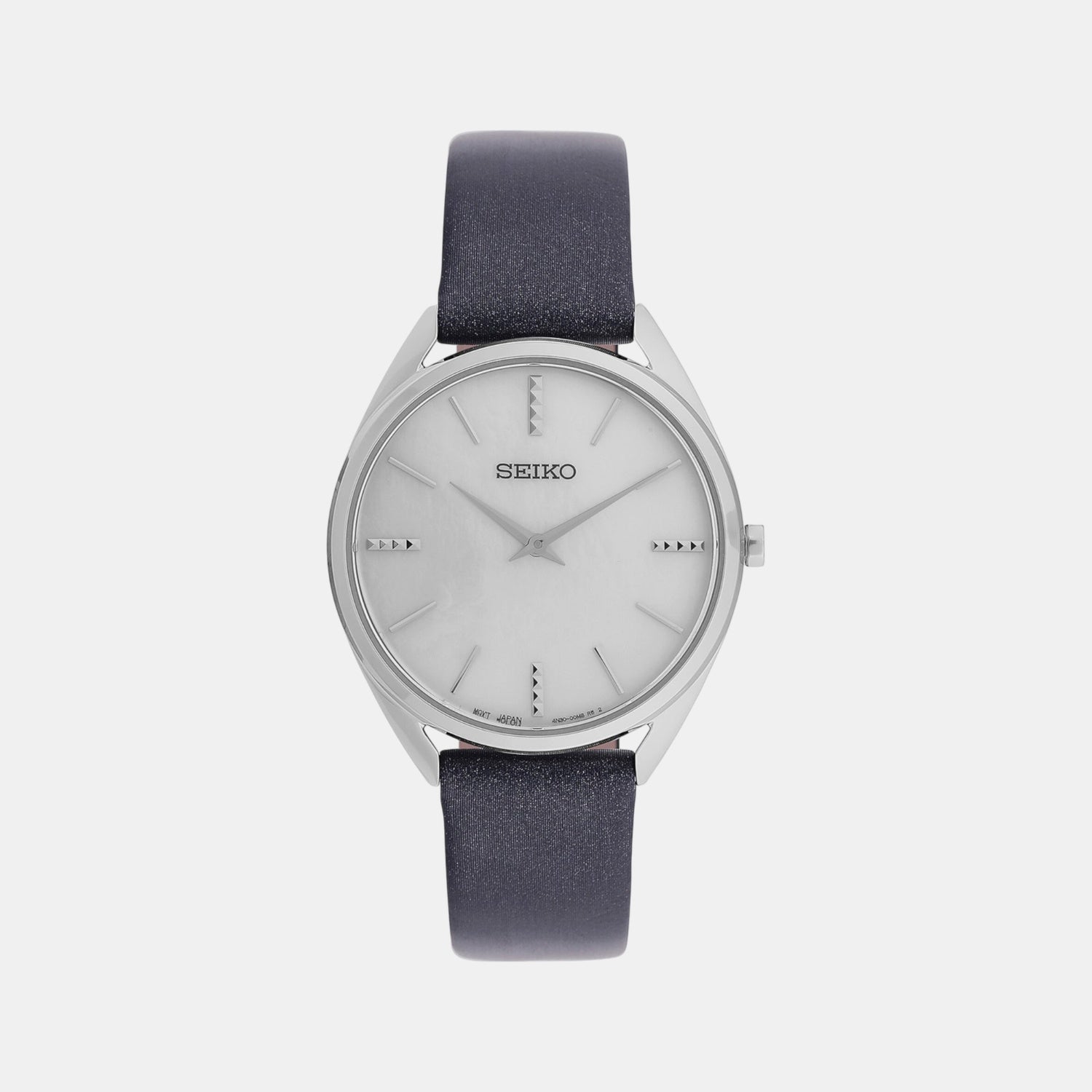 Seiko Ladies Women Quartz Silver Dial Analog Leather Watch SWR079P1