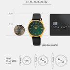 Dress Quartz Watch Women Quartz Green Dial Analog Leather Watch SWR080P1