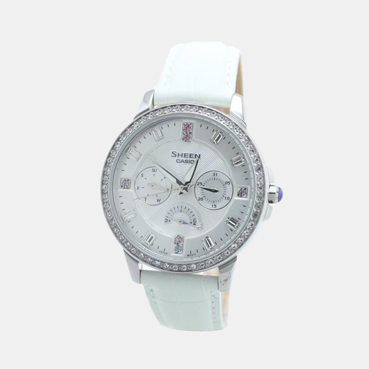Sheen Women Quartz Silver Dial Analog Leather Watch SX057