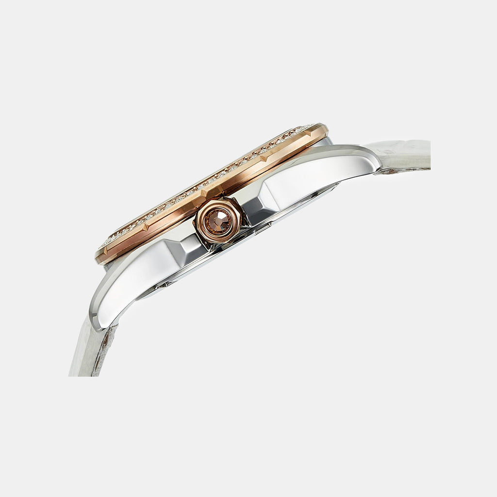 Women Quartz Rose Gold Dial Analog Leather Watch SX079
