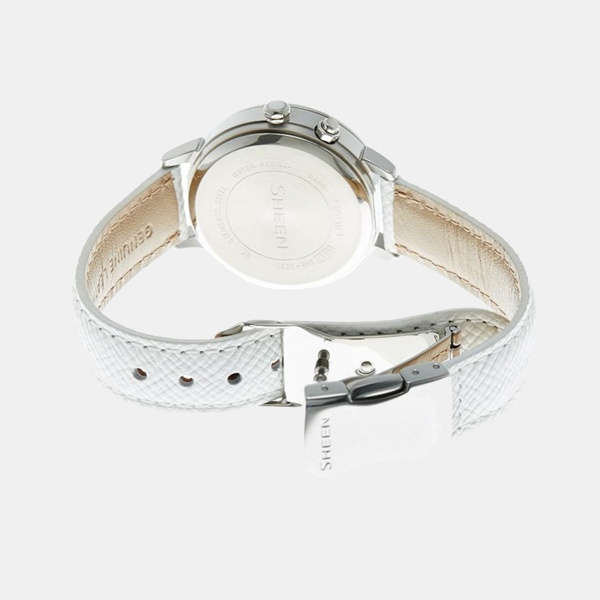 Sheen Women Quartz White Dial Analog Leather Watch SX082