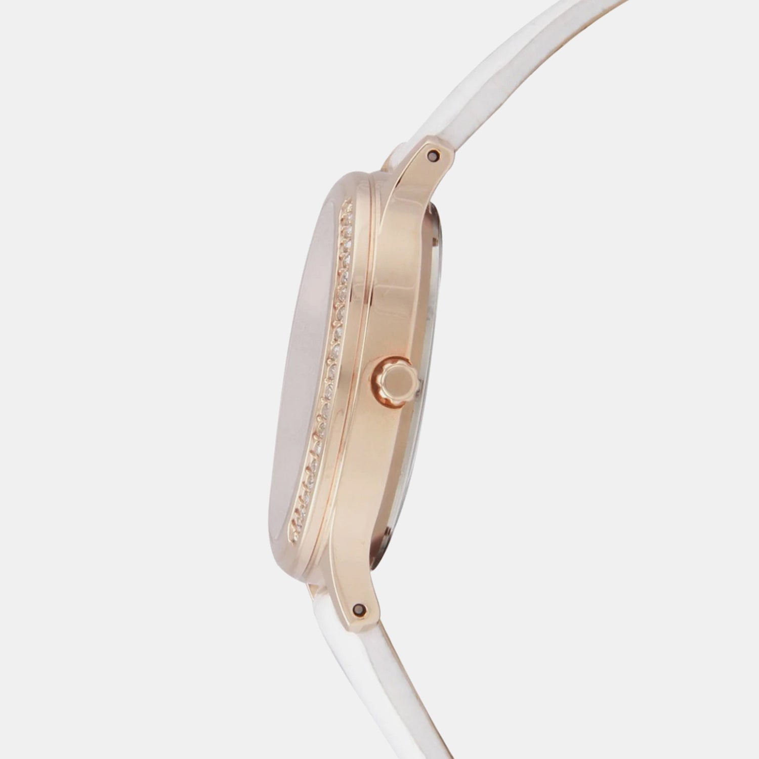 Sheen Women Quartz White Dial Multi-Function Leather Watch SX089