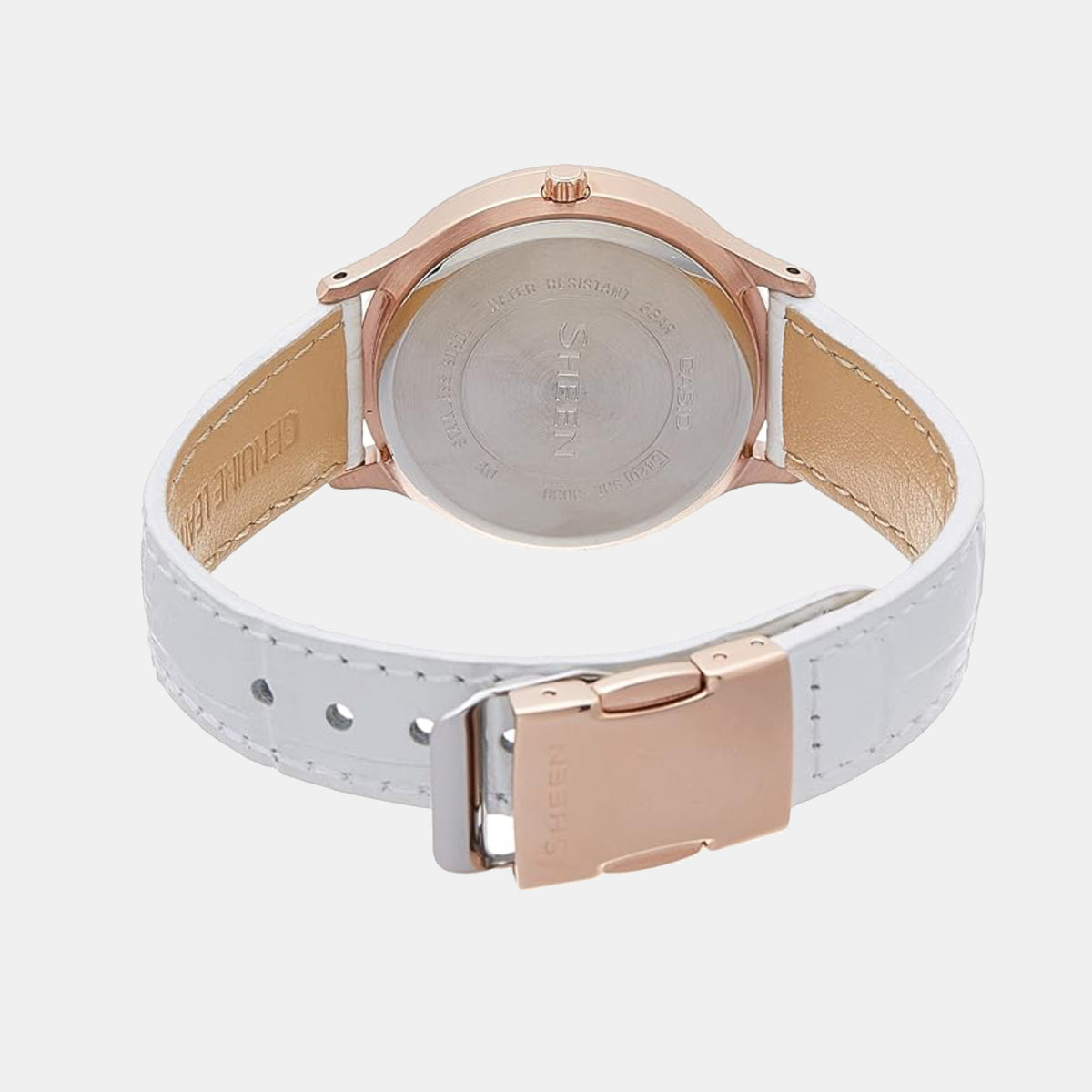Sheen Women Quartz White Dial Multi-Function Leather Watch SX089