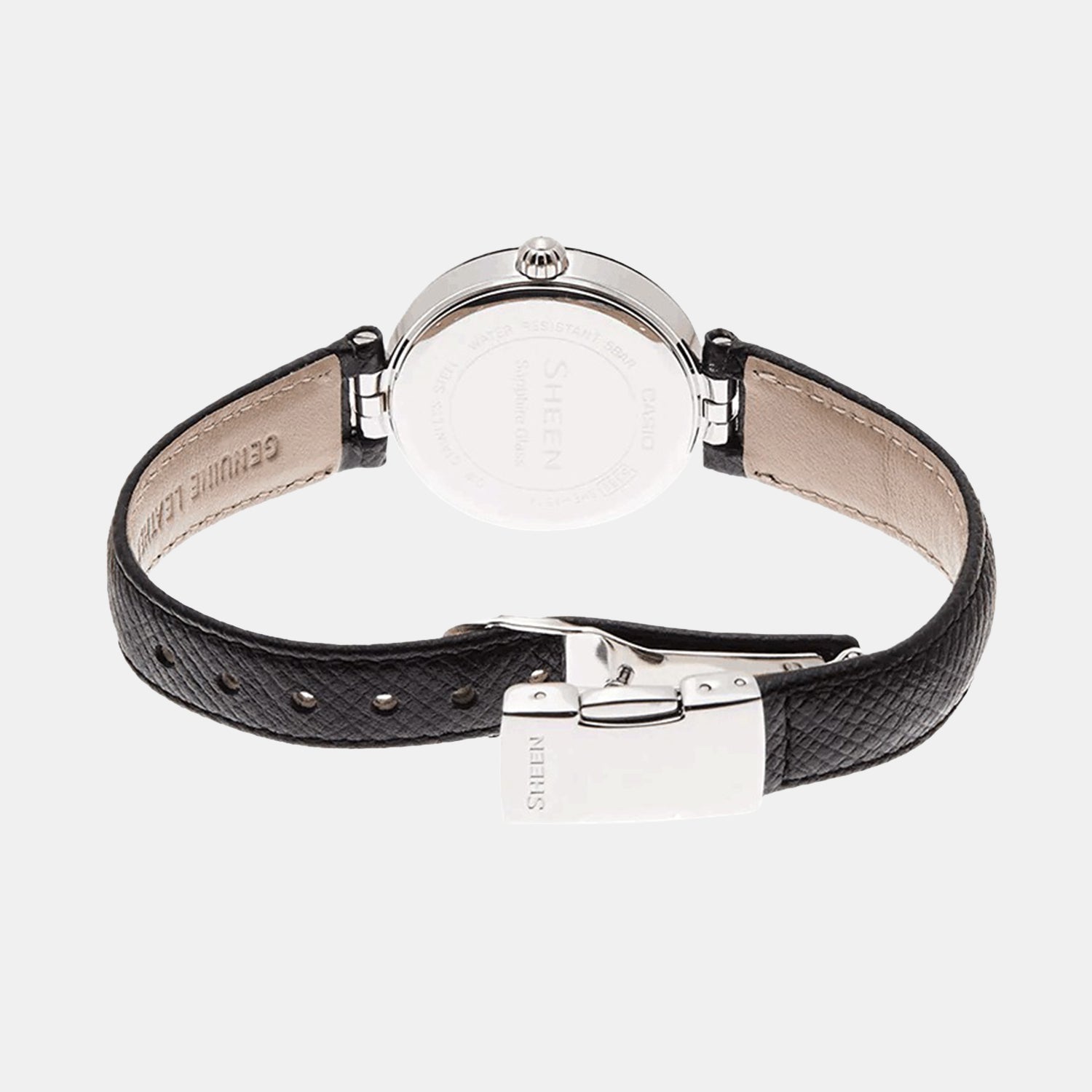 Sheen Women Quartz Black Dial Analog Leather Watch SX117