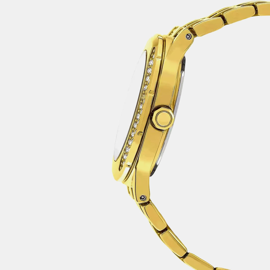 Sheen Women Quartz Gold Dial Analog Stainless Steel Watch SX138