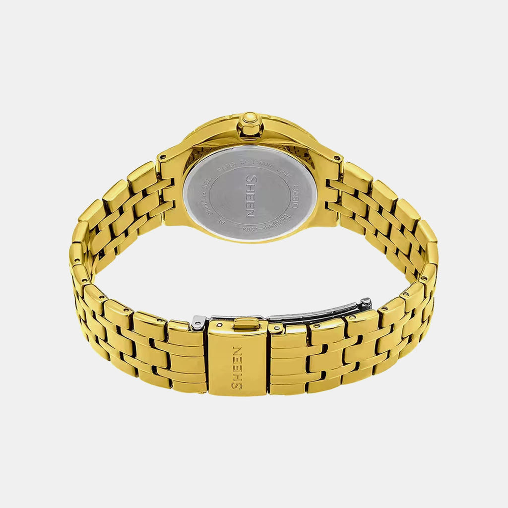 Sheen Women Quartz Gold Dial Analog Stainless Steel Watch SX138