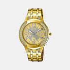 Sheen Women Quartz Gold Dial Analog Stainless Steel Watch SX138