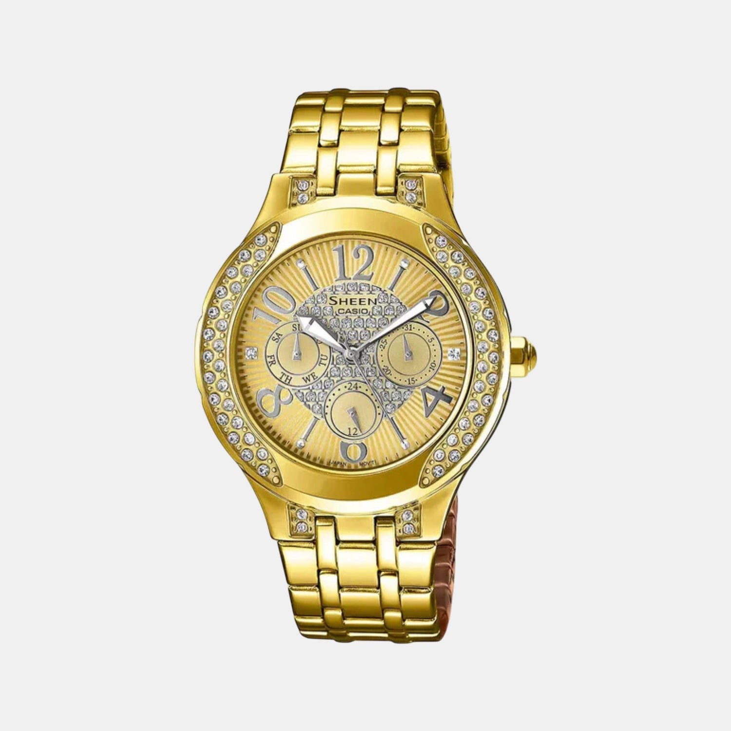 Sheen Women Quartz Gold Dial Analog Stainless Steel Watch SX138