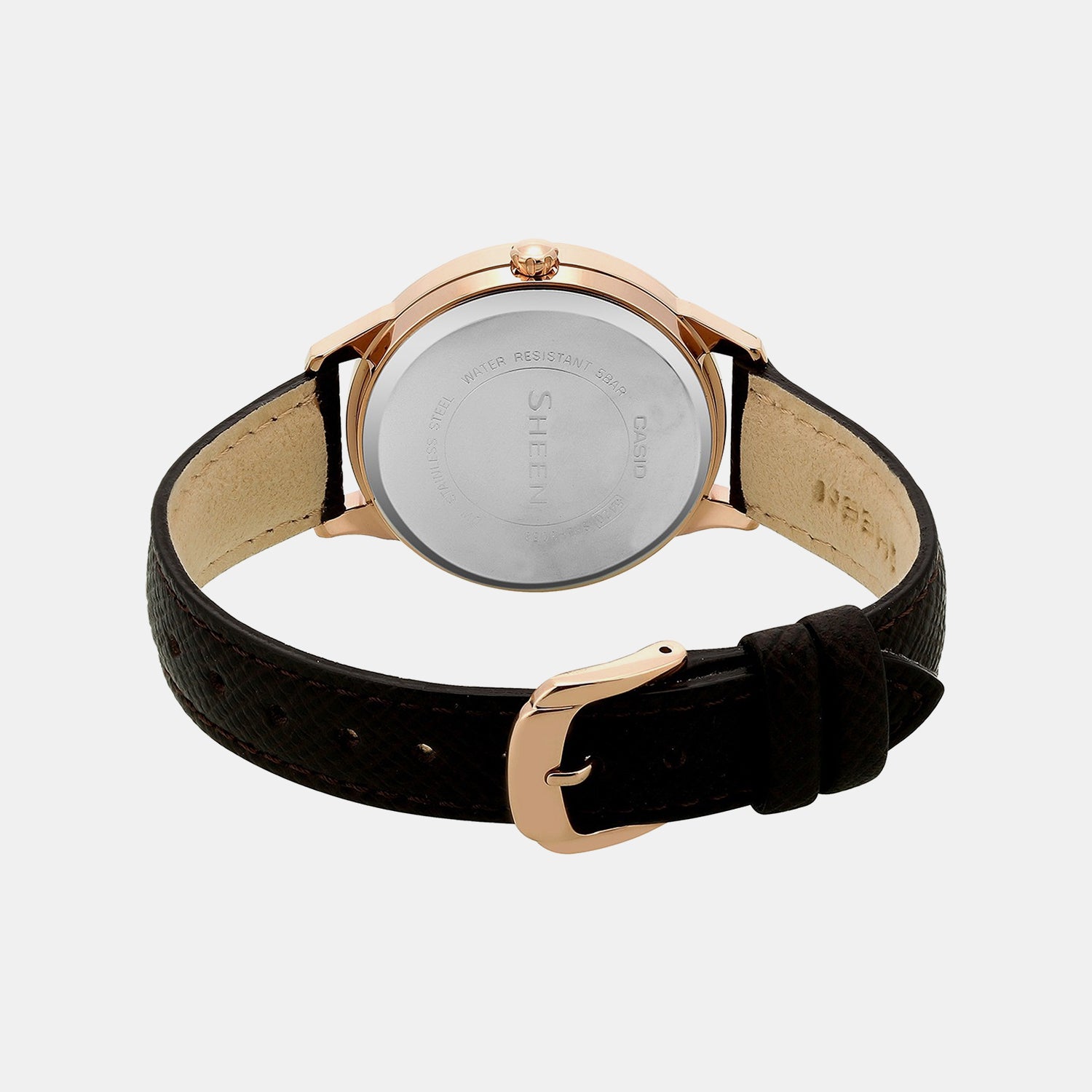 Sheen Women Quartz Brown Dial Chronograph Leather Watch SX202