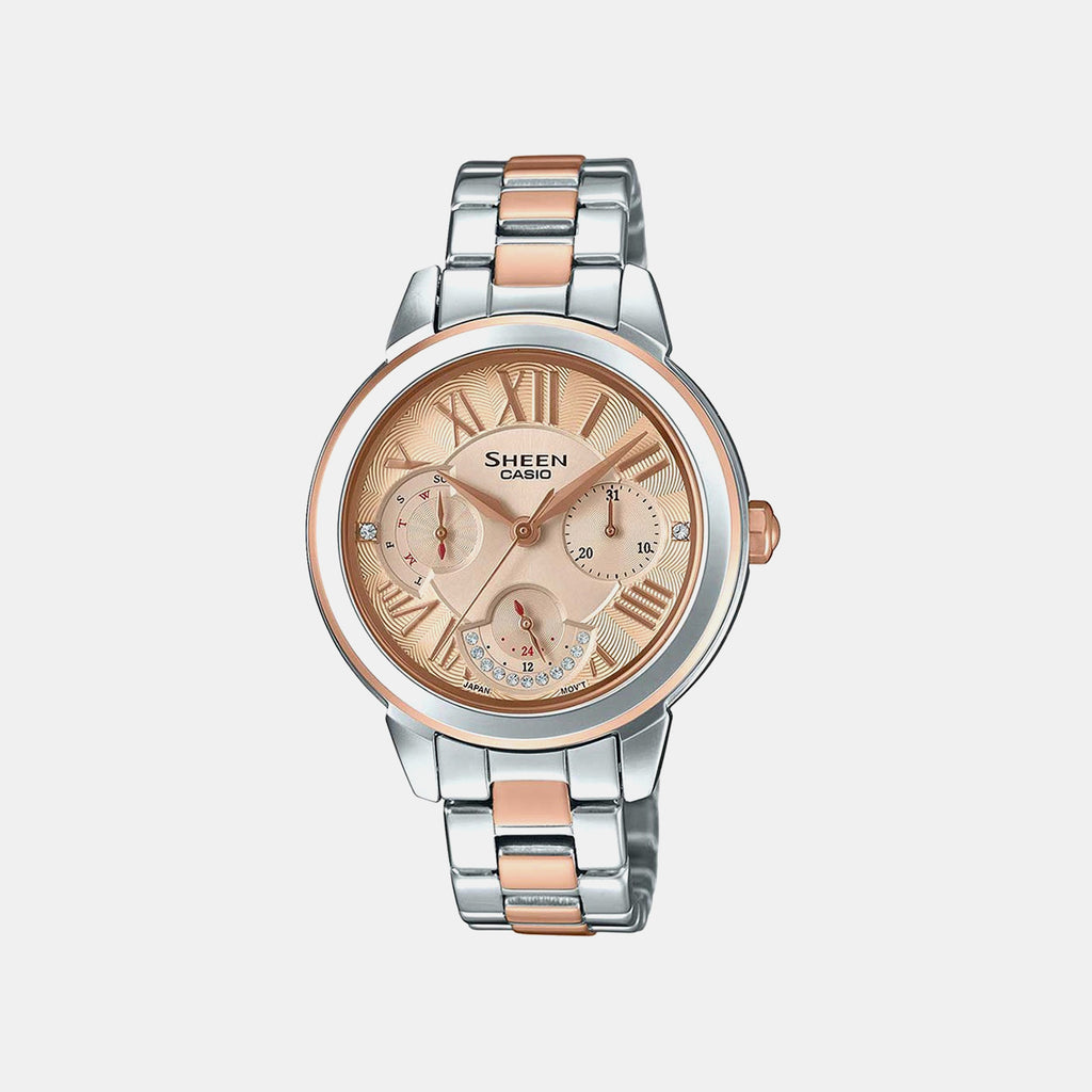Sheen Women Quartz Gold Dial Chronograph Stainless Steel Watch SX210