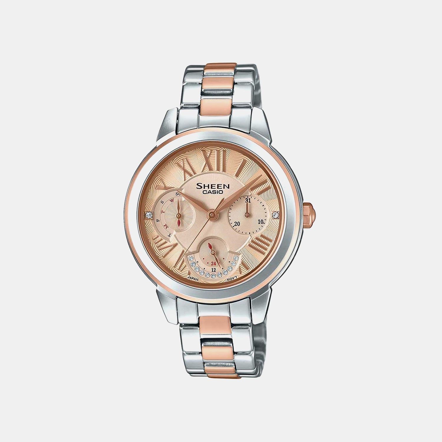 Sheen Women Quartz Gold Dial Chronograph Stainless Steel Watch SX210