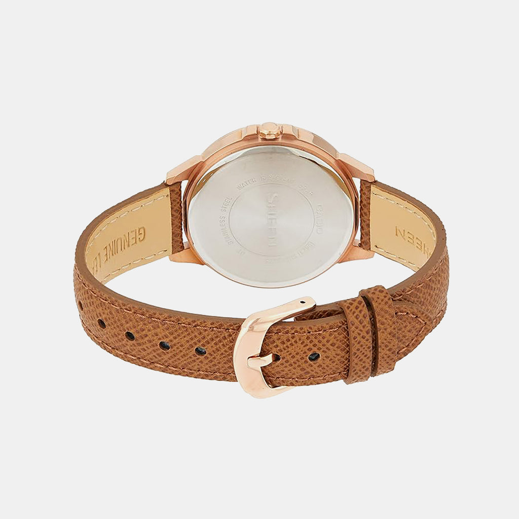 Sheen Women Quartz White Dial Chronograph Leather Watch SX217