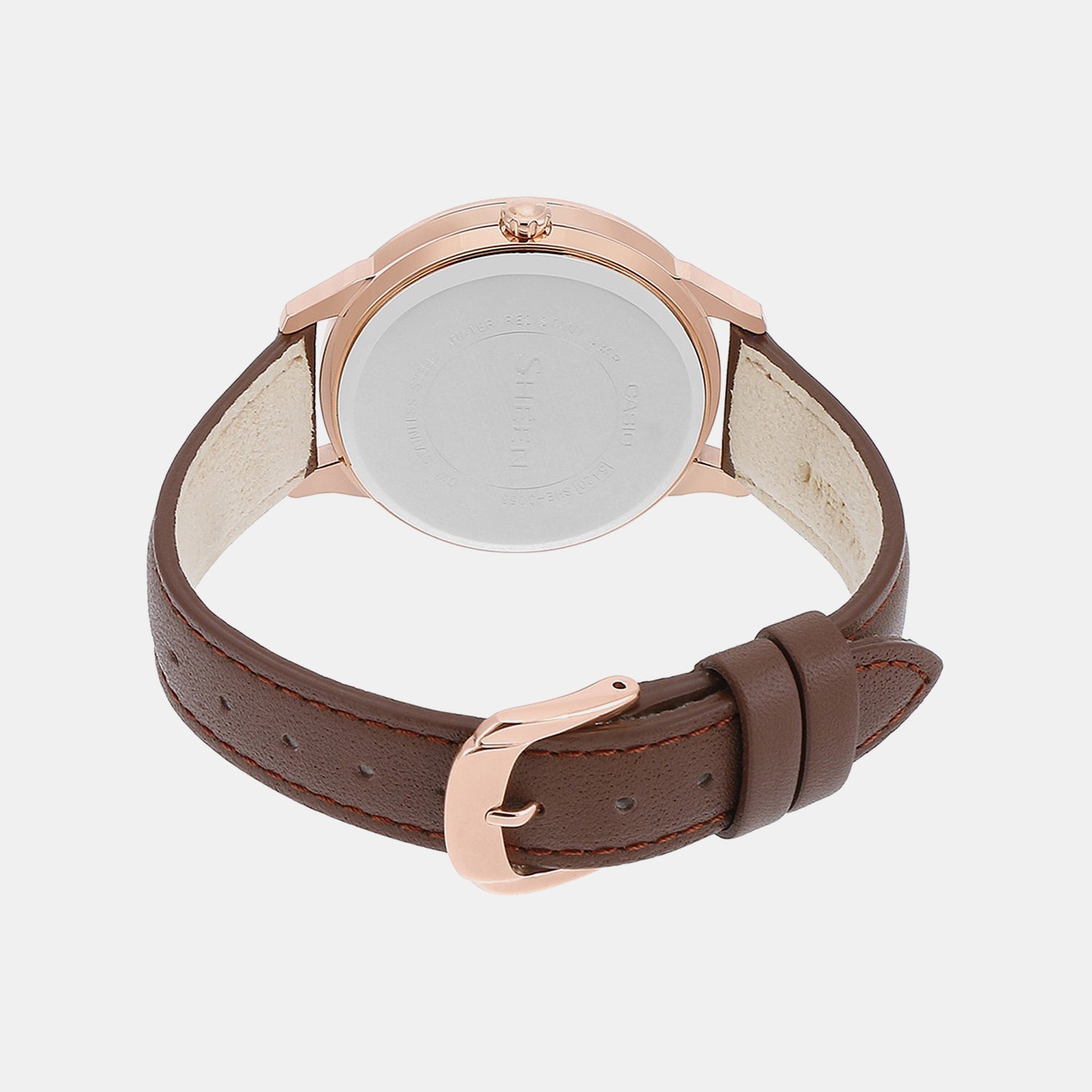 Sheen Women Quartz Gold Dial Chronograph Leather Watch SX255