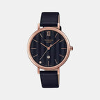 Sheen Women Quartz Black Dial Analog Leather Watch SX274