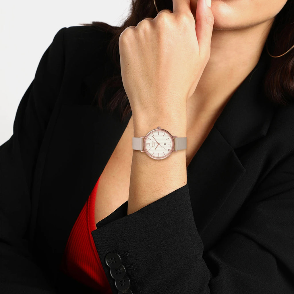 Sheen Women Quartz White Dial Analog Leather Watch SX275