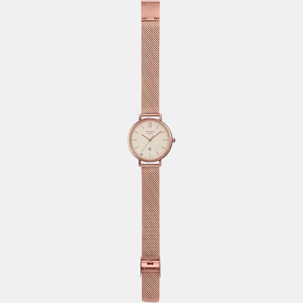 Casio Women Round Rose Gold watch