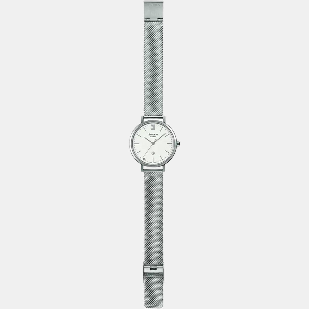 Casio Women Round Silver watch