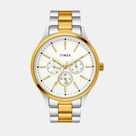Timex Round White Chronograph watch