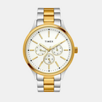 Timex Round White Chronograph watch