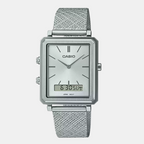 Casio Rectangular Silver Analog watch