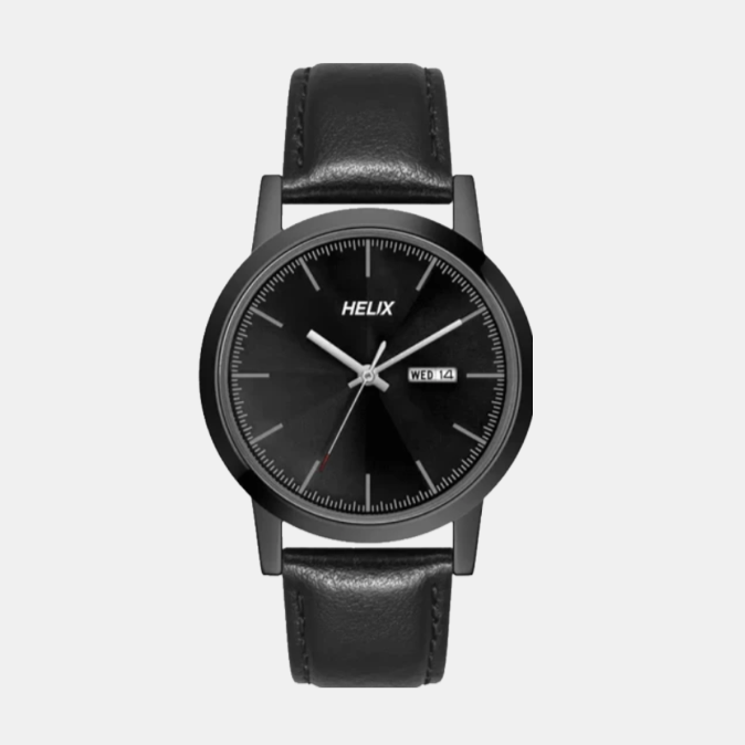 Male Black Analog Leather Watch TW047HG03