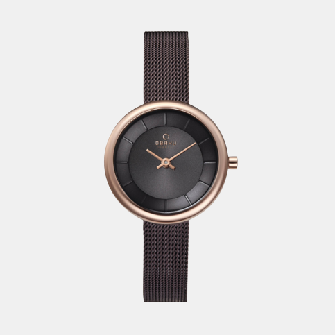Obaku Round Brown Analog watch