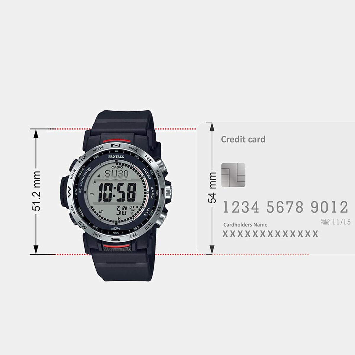 Protrek Men Quartz Silver Dial Digital Resin Watch SL112