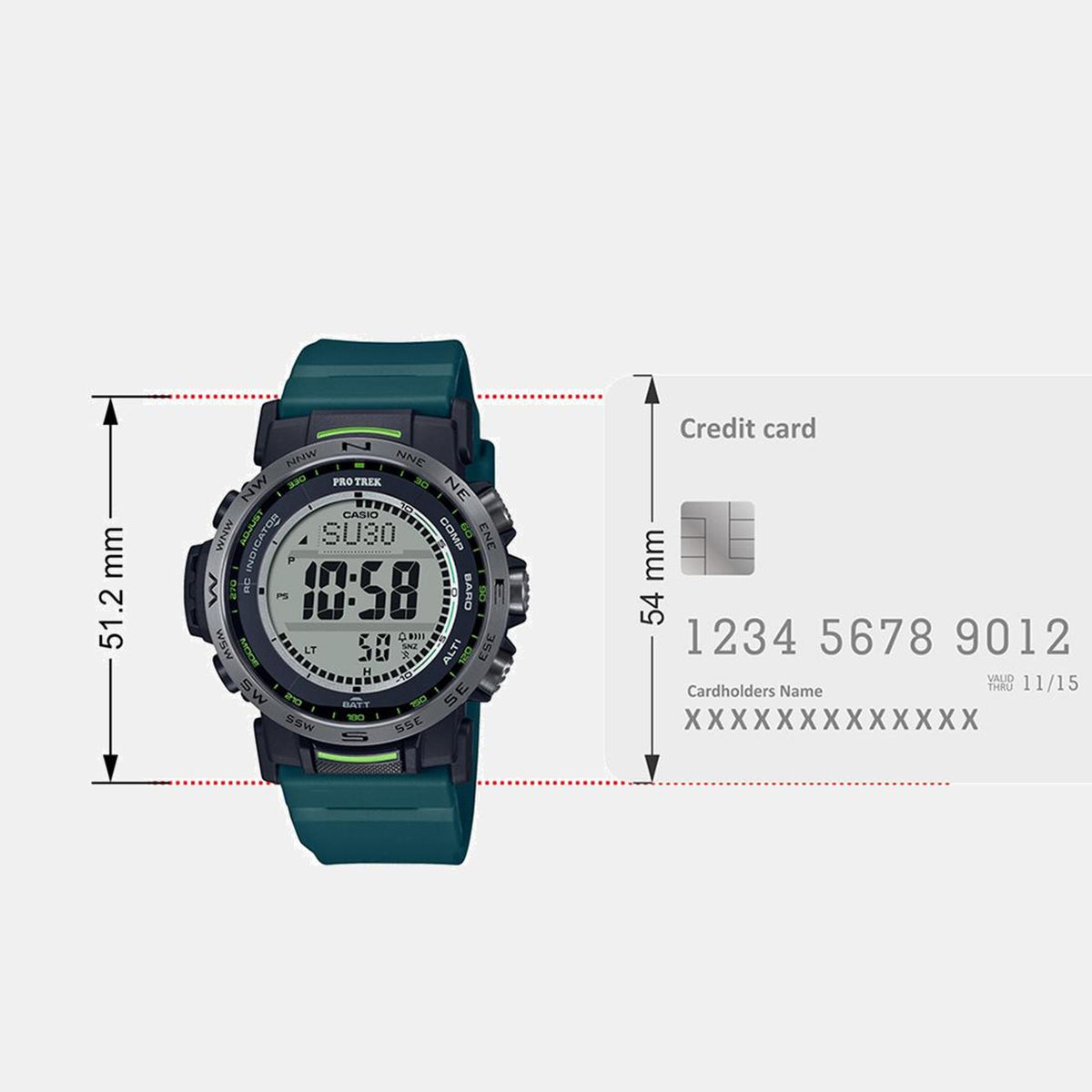 Protrek Men Quartz Silver Dial Digital Resin Watch SL114